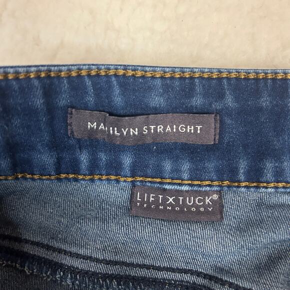 NYDJ Womens Sz 14 Extra Long Marilyn Straight Jean Lift X Tuck Double Shank Blue - Picture 7 of 12